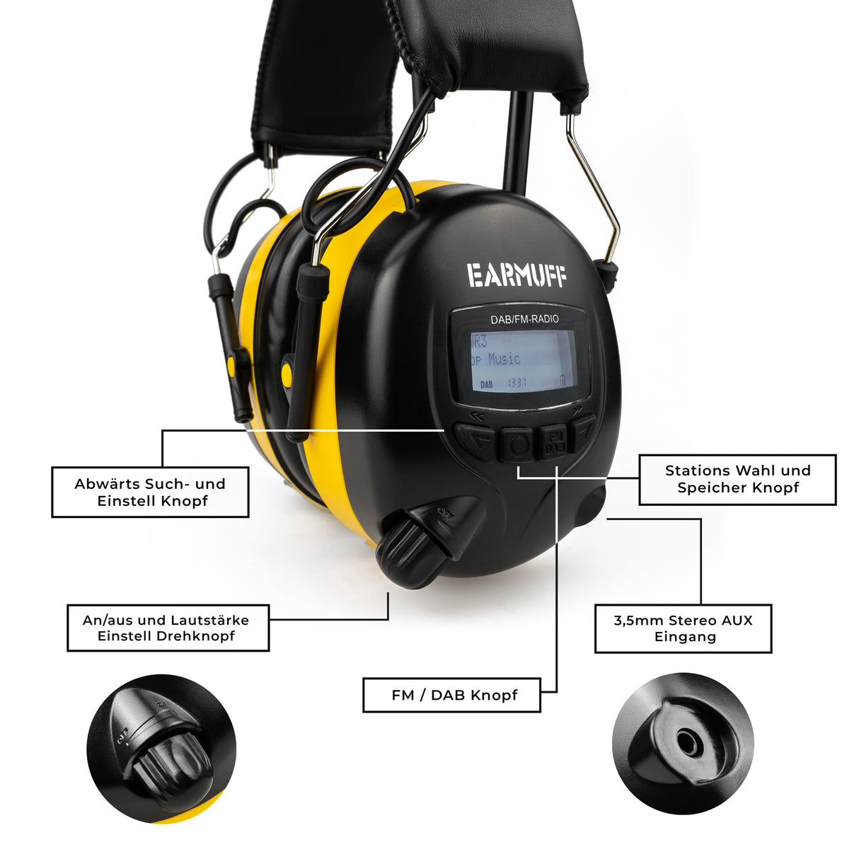 EARMUFF 31dB DAB+/FM/AUX