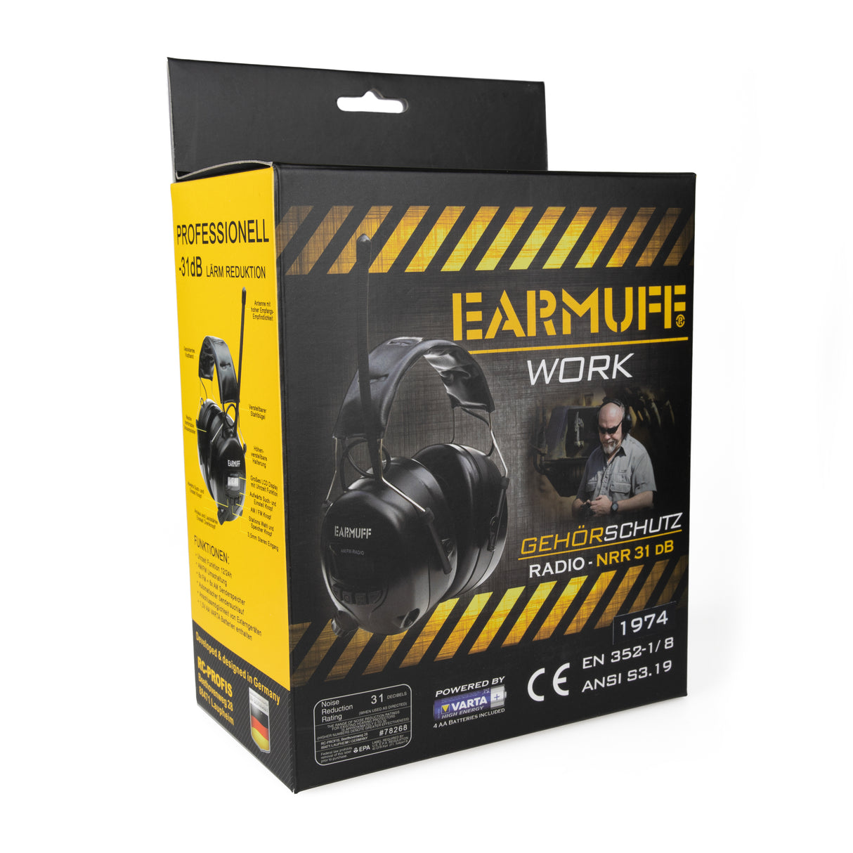 EARMUFF 31dB AM/FM/AUX - Black